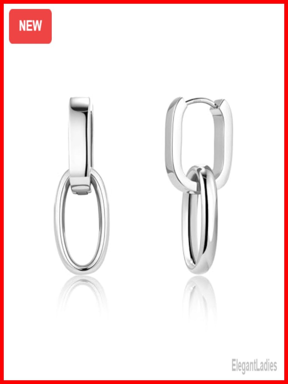 Sterling Silver Paperclip Link Dangle Earrings